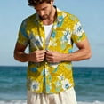 thumbnail image 2 of Giftesty Unisex Regular Fit Tropical Hawaiian Print Short Sleeve Button Down Collar Casual Camp Shirt, 2 of 9