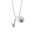 thumbnail image 2 of Delight Jewelry Silvertone Saxophone Silvertone Script Initial Disc - & - Charm Necklace, 20"+3", 2 of 4