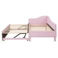 thumbnail image 5 of [Luckynote]Twin Size Upholstered L-Shaped Upholstered Daybed with Pop Up Trundle, Pink, 5 of 10