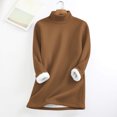 thumbnail image 5 of Breezora Thermal Lined Mock Neck Pullover Womens Winter Warmth Long Sleeve Casual Crew Sweatshirt Loungewear L Size Coffee, 5 of 5