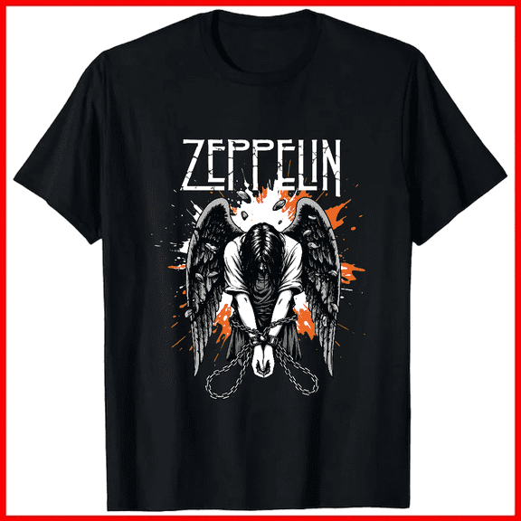 Zeppelin Orange Retro Rock Band Music Concert Graphic Design Unisex T-Shirt V19217, up to size 5XL