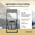 thumbnail image 3 of ARROWHEAD OUTDOOR Multi-Function 3-in-1 Compact Fishing Chair: Backpack, Stool & Insulated Cooler, Granite Grey, 3 of 9