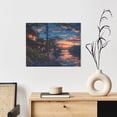 thumbnail image 6 of Picia Twilight Canal Reflection Pattern Decorative Picture – Unique Wall Art, Modern Canvas Print for Trendy Interiors (Horizontal), 6 of 6