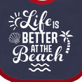 thumbnail image 4 of Inktastic Life is Better at the Beach with Sunshine Seashell and Palm Trees Boys or Girls Baby Bib, 4 of 4