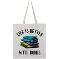 thumbnail image 3 of Inktastic Life's Better with Books Tote Bag, 3 of 4