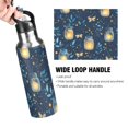 thumbnail image 4 of Yayeee 20oz Insulated Water Bottle Double Wall Stainless Steel with Flip Straw Lid, Blue Fireflies Pattern, 4 of 7