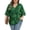 Leaf Green, variant on Womens Plus Size Tops 3/4 Ruffle Layered Sleeve V Neck Pleated Tee Shirts Basic Loose Fit Soft Summer Tunic Blouse 1X-5X