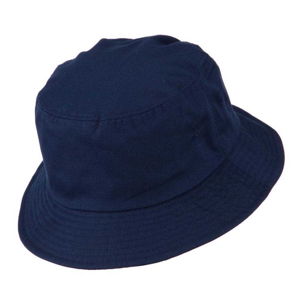 COTTON TWILL BUCKET HAT NAVY 未使用 Big Size Cotton Blend Twill Bucket Hat - Navy XL-2XL