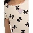 thumbnail image 6 of Disney Girls Minnie Mouse Printed Bow Tee with Embroidery, Sizes 4-16, 6 of 8