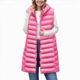 thumbnail image 5 of Towmus Long Puffer Vest for Women Winter Lightweight Hooded Zip Up Sleeveless Down Jackets Quilted Warm Cotton Padded Waistcoat Outerwear with Pockets Pink, 5 of 6