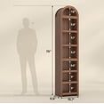 thumbnail image 2 of 76" Tall Narrow Arched Bookcase, 7-Teir Mid-Century Modern Bookshelf with Adjustable Shelves for Living Room, Home Office, Brown, 2 of 7