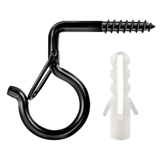 EGNMCR Kitchen Gadgets, 6 PCS Outdoor Hooks For Outdoor String Lights, With Transparent Plastic Box,Screw Hooks For Hanging Plants/Wind Chime/Basket, Securely Buckle Design, Windproof couple couple