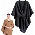 thumbnail image 1 of Châle Cape Uni pour Femme, Poncho Doux à devant Ouvert, 1 of 7
