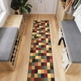 thumbnail image 2 of Ottomanson Extra Long Runner Rug 1'10.5" x 39' – Non-Slip Low Pile Hallway Carpet, Checkered Multicolor, 2 of 8