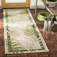 thumbnail image 2 of Safavieh Courtyard Cailyn Floral Indoor/Outdoor Runner Rug, Cream/Green, 2'3" x 5', 2 of 8