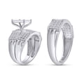 thumbnail image 5 of AFFY White Natural Diamond Engagement & Wedding Trio Bridal Ring Set In 10k White Gold (0.55 Cttw), 5 of 9