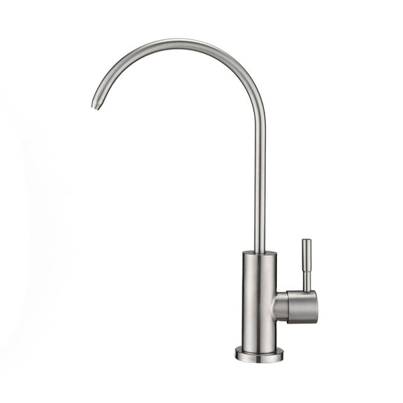 Izzovium Kitchen Water Filter Faucet, Brushed Nickel Stainless Steel Drinking Faucet with 360° Swivel Spout, 1.5GPM Flow Rate, 10.63" Height for Sink