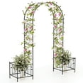 thumbnail image 1 of Gymax 86'' Arch Trellis for Climbing Plants w/ Planter Boxes Roses Vines for Wedding, 1 of 10