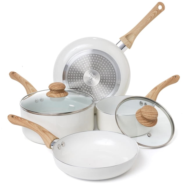 Juego de Utensilios de Cocina Moss & Stone con Tapa de Vidrio y Asas Frescas