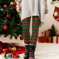 thumbnail image 6 of Ruimatai Women's Christmas Striped Leggings Festive Print Yoga Pants Stretchy Workout Fitness Tights for Holiday Party Comfort, 6 of 9