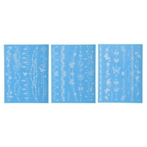 Unique Bargains 3 Pcs Luminous Fake Tattoos Bracelet Pattern Temporary Tatto for Adult Fluorescent Blue