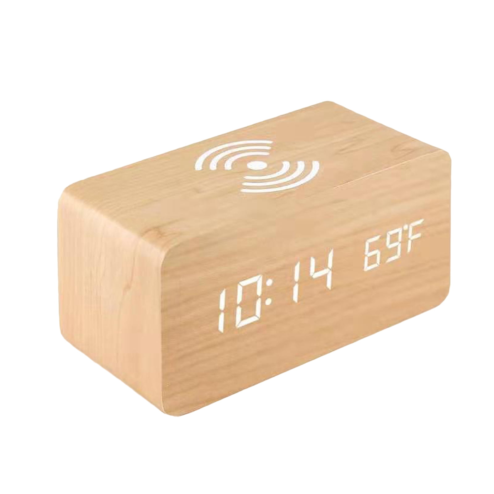 Romacci Digital Wooden Alarm Clock Electronic LED Time Display for