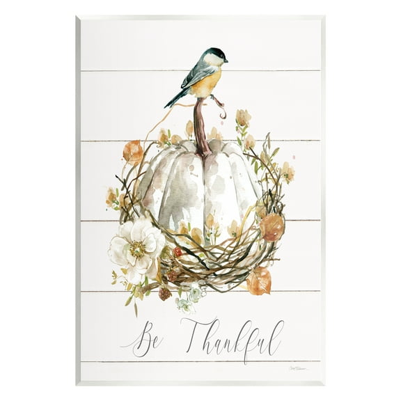 Stupell Industries Be Thankful Fall Florals Botanical & Floral Painting Unframed Art Print Wall Art, 10 x 15