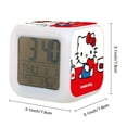 thumbnail image 4 of Hello Kitty Digital Alarm Thermometer Night Glow Cube 7 Color Clock LED Changing LCD Display Suitable for Bedroom Children, 4 of 5