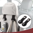 thumbnail image 3 of Unique Bargains 2 Pcs for Purses and Bags, Umbrella Etc Car Seat Headrest Hook Sturdy Car Seat Back Organizer Hooks Black Metal 6.46"x2.48", 3 of 7