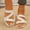 White, variant on Women's Flat Slide Sandals Open Toe Crisscross Strap Casual Spring/Summer Shoes with Non Slip Comfortable Sandals for Women Plus Size Available