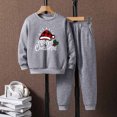 thumbnail image 2 of adviicd Baby Boy Clothes Boys Fleece Colorblock Sweatshirt & Pants Outfit Set Fall Winter Clothes Toddler to Little Kid Sizes (Grey,5-6 Years), 2 of 4
