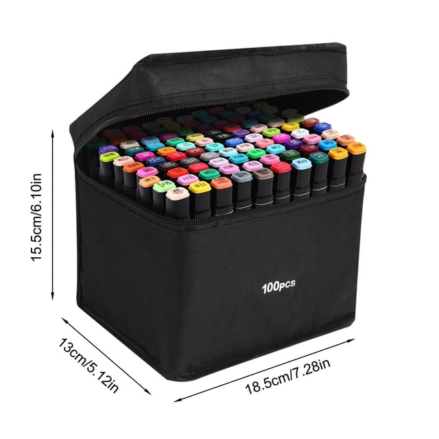 Ltdhehe 2.2ml Marker Set Colors Smooth Flow For Art Design & Illustration Durable Nibs Water Based Ink Portable Case For Easy Storage Carry