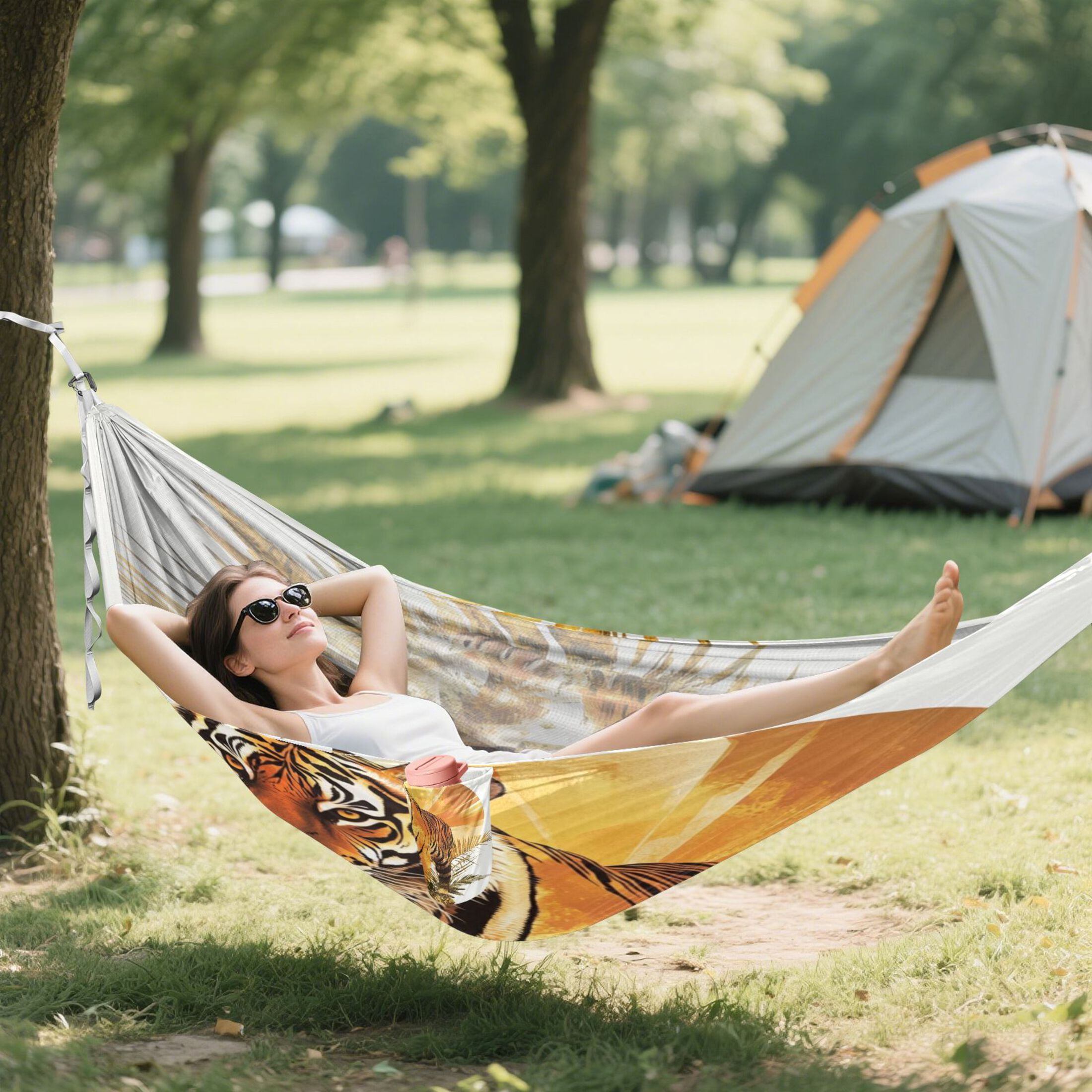 Hammock Camping Hammock Nylon Portable Hammock Travel Camping Hammock Super Beautiful Tiger
