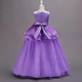thumbnail image 6 of ATOGUTA Girl Dresses for Special Occasions Purple Sleeveless Tulle Long Formal Wedding Pageant Party Fancy Princess Ball Gown Dresses 5T-15, 6 of 6