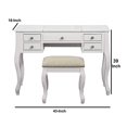 thumbnail image 5 of Ensemble de Vanité avec Tabouret et Miroir Blanc, 5 of 5