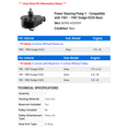 thumbnail image 2 of Power Steering Pump 1 - Compatible with 1981 - 1987 Dodge D250 Base 1982 1983 1984 1985 1986, 2 of 2