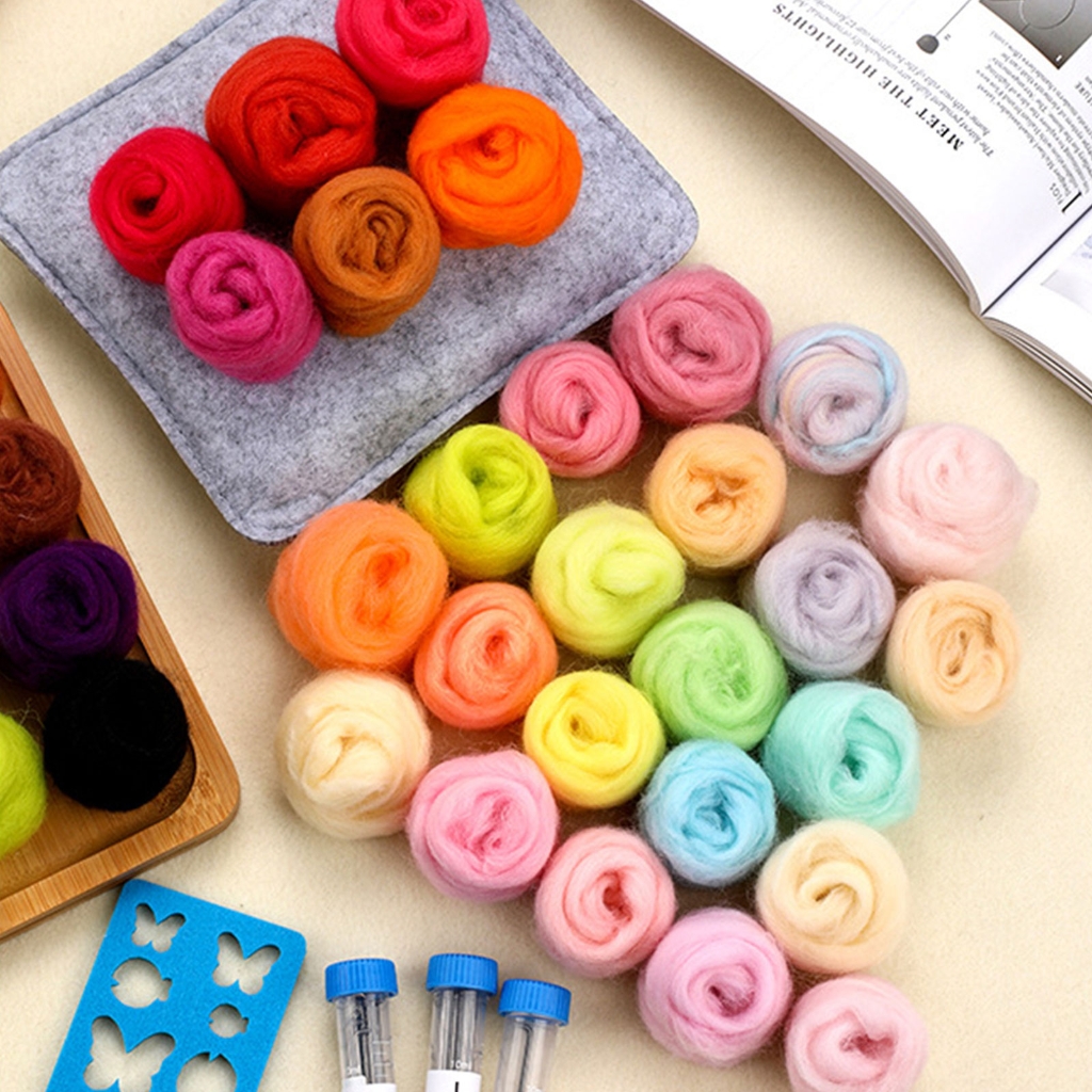 Needle Felting Tool Wool Roving Set Needle Felting Set with Felting Tool