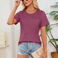 thumbnail image 6 of Shirts For Women Sevevn Womens Fashion Summer Casual Solid Short Sleeve Blouse T-Shirt Lightweight Top, 6 of 8