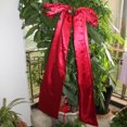 thumbnail image 4 of Extra Large Red Bow Christmas Tree Topper Holiday Ribbon Decoration With Long Streamers For Seasonal Indoor And Outdoor Displays, 4 of 9