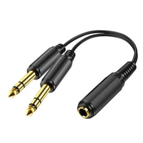 GJX 6.35 1/4 Inch 1 Female 2 Male Y-Type Adapter Cable Stereo To Dual 6.5 Mono Channel Y Splitter Audio Cable