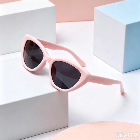 Retro Cat Eye Sunglasses for Women, Pink Chunky Frame with Dark Lens, Vintage Y2K Aesthetic Shade Eyewear, UV400 Protection, Trendy Summer Beach Party Accessories
