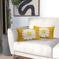 thumbnail image 6 of Daisy Flower Mustard Lumbar Pillow Covers 12x20 Inch White Petal Floral Bloom Decorative Pillow Cases Spring Summer Seasonal Cushion Covers Farmhouse Home Decor For Porch Couch Outdoor Set of 2, 6 of 6