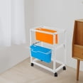 thumbnail image 3 of Fichiouy 2/3-Tier Metal Rolling File Cart File Organizer Cabinet with Wheels for Home Office, 3 of 7
