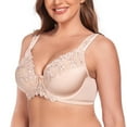 thumbnail image 4 of Women's Sexy Lace Embroidered Bras Full Coverage Unlined Underwire Plus Size Bra 40C, 4 of 7