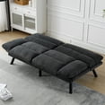 thumbnail image 6 of Memory Foam Futon,Convertible Futon Sofa Bed with Adjustable Armrests,Upholstered Futon Couch Sleeper Sofa for Compact Small Space,Black, 6 of 7
