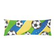 thumbnail image 1 of YUSDECOR Coloré Football et Drapeau Corps Oreiller Taie d'Oreiller Coussin Protecteur 20x60 Pouces, 1 of 2