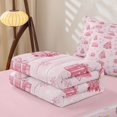 thumbnail image 5 of Erosebridal Kawaii Christmas Zipper Full Size Comforter Sets with Fitted Sheet and 2 Pillowcases, House Snowflake Zipper Bedding Set, Pink, Pink Reversible, 4pcs, 5 of 7