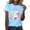 Light Blue, variant on Easter Womens Workout Tops Cute Bunny Graphic Print Short Sleeve Crew Neck Y2K Tops,Pink,XL