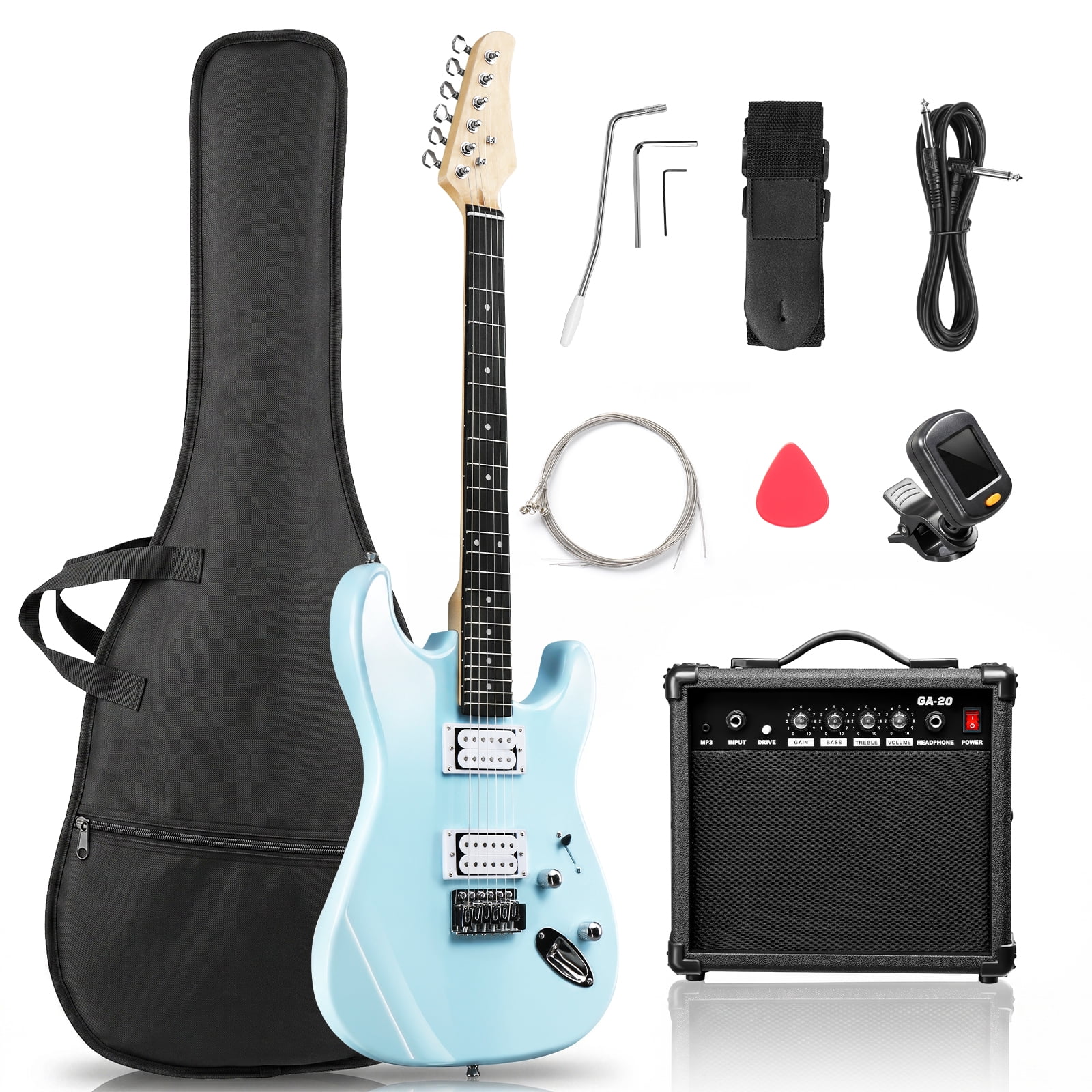 Ktaxon, Electric Guitar, Matte Black, 39 inch beginner kit