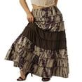 thumbnail image 3 of Women Retro Style Skirt Elastic Waist Tie-dyed Print Ruffled Long Skirt, 3 of 9